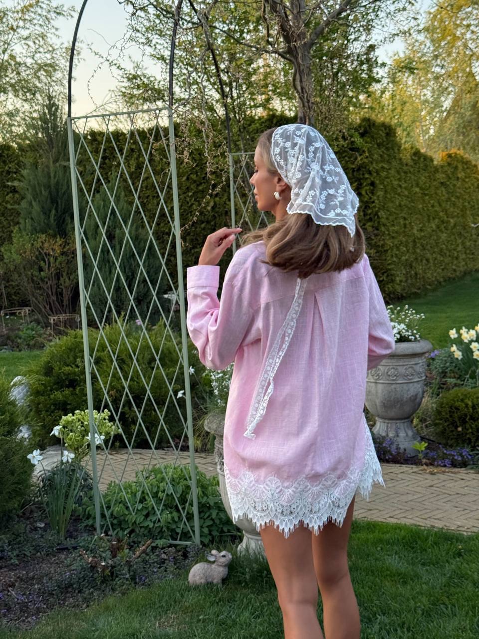 Lininis Komplektas Liana Pink Lace - Image 3