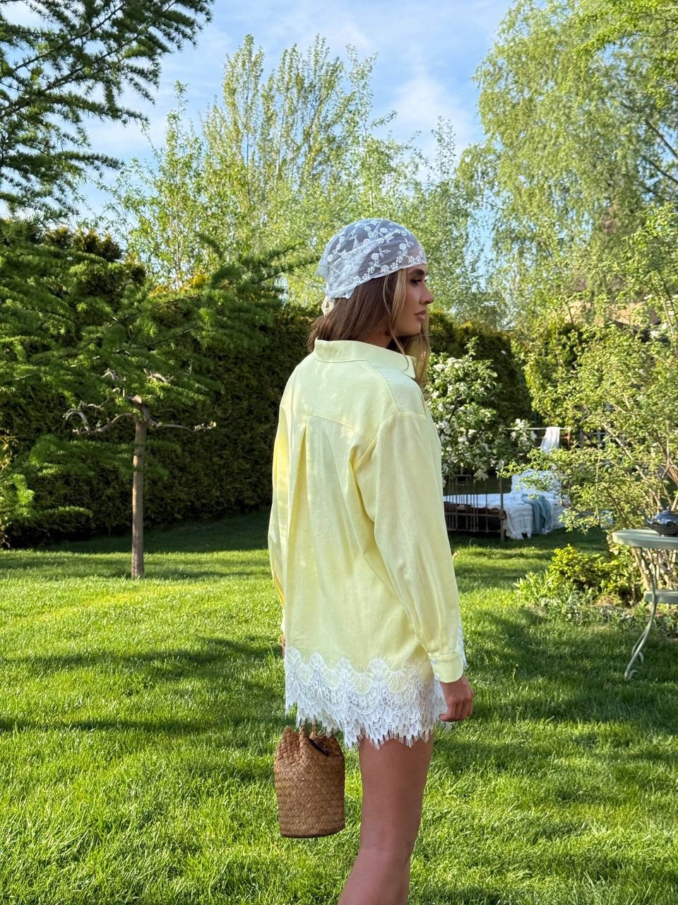 Lininis komplektas Liana Yellow Lace - Image 2