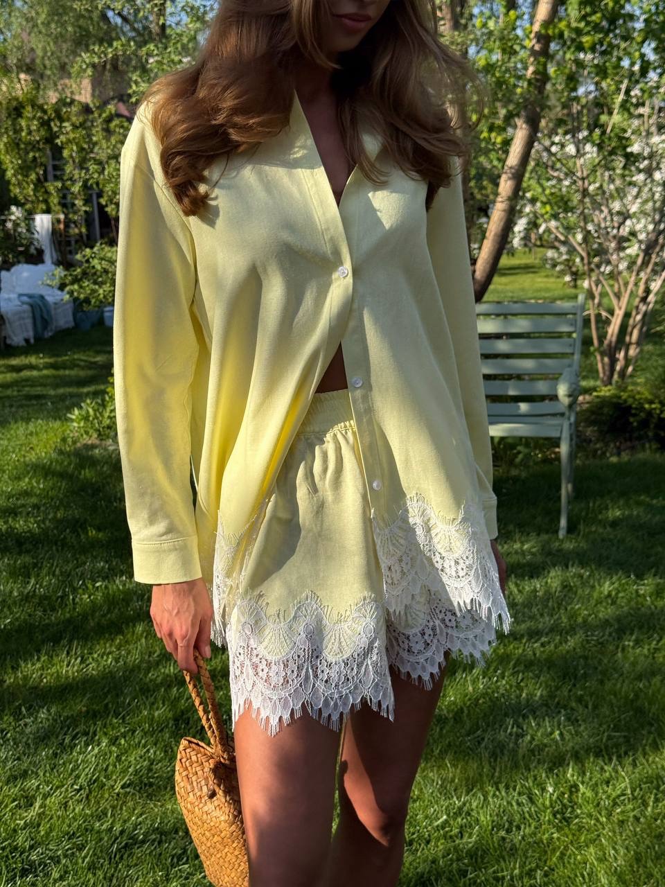 Lininis komplektas Liana Yellow Lace - Image 7
